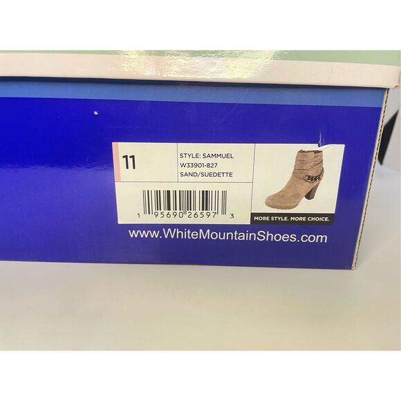 White Mountain Womens Sammuel Pull On Faux Suede Booties,  color: Sand, Size: 11 - Picture 8 of 8